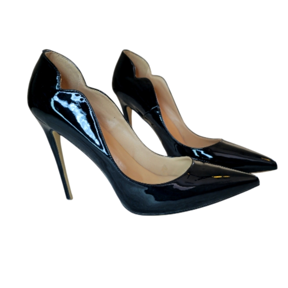 Elegant Black Patent Leather Women's Heels